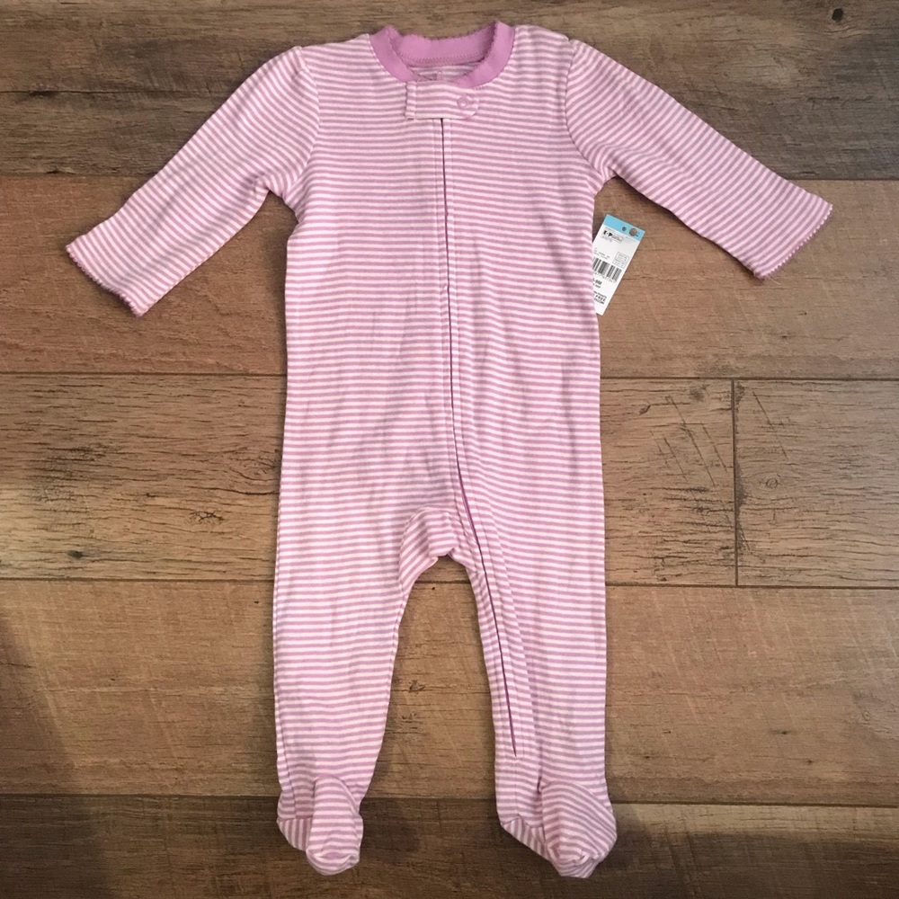 Baby Girl Lavender White Striped One Piece